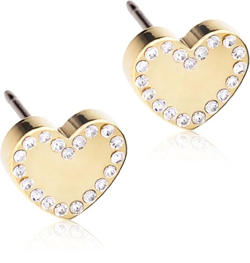 Blomdahl Golden Titanium Brilliance Sweetheart 8 mm, Crystal v:7680359 Blomdahl Golden Titanium Brilliance Sweetheart 8 mm, Crystal v:7680359