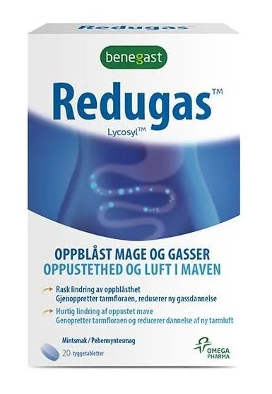 Benegast Redugas tyggetabletter mot oppblåsthet v:3455372