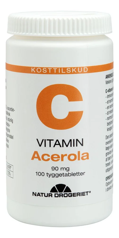 Natur-Drogeriet Acerola med C-vitamin – 100 tyggetabletter v:2228157 Natur-Drogeriet Acerola med C-vitamin – 100 tyggetabletter v:2228157