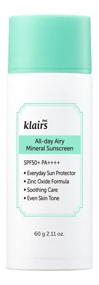 Klairs All-day Airy Mineral Sunscreen – 60 g. v:7646263