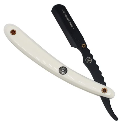 Parker Shaving SRWBA – White ABS Handle Clip Type Black Blade Holder Barber/Straight Razor v:8395842