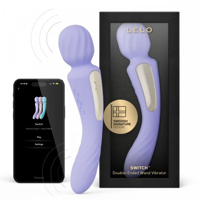 LELO SWITCH lys lilla dobbeltsidig wand vibrator v:4396154