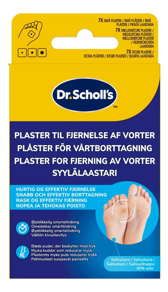 Dr. Scholl’s Wart & Verruca Removal Plasters – 7 stk. v:2589829 Dr. Scholl’s Wart & Verruca Removal Plasters – 7 stk. v:2589829