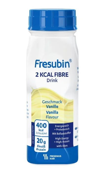 Fresubin 2 Kcal Fibre Drink næringsdrikk vaniljesmak 4×200 ml v:5152998 Fresubin 2 Kcal Fibre Drink næringsdrikk vaniljesmak 4×200 ml v:5152998