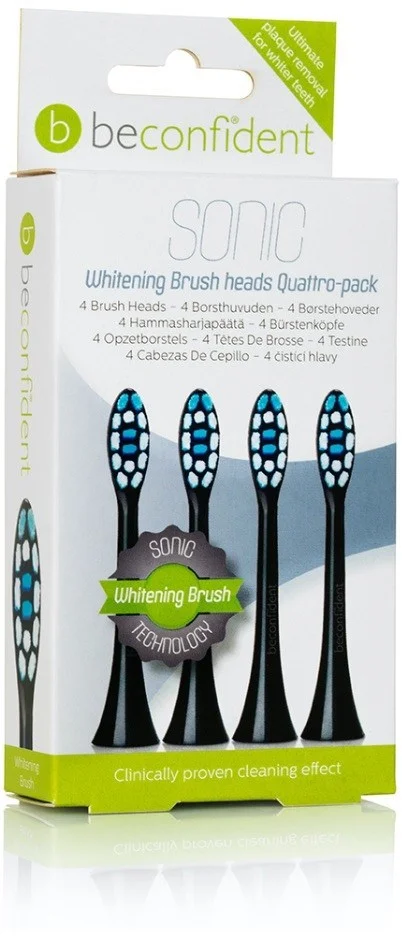Beconfident Whitening Sonic 4-pack tootbrush heads black v:1466326 Beconfident Whitening Sonic 4-pack tootbrush heads black v:1466326