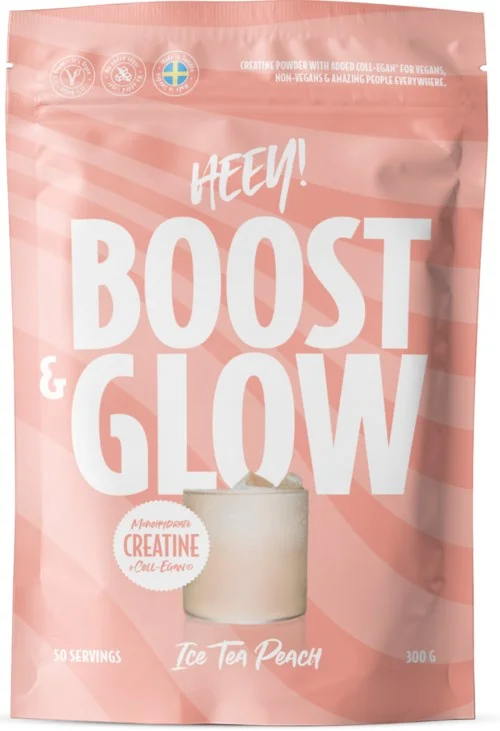 Heey! Creatine Boost & Glow Creatine + Coll-egan® Ice Tea Peach 300 g v:1079479 Heey! Creatine Boost & Glow Creatine + Coll-egan® Ice Tea Peach 300 g v:1079479