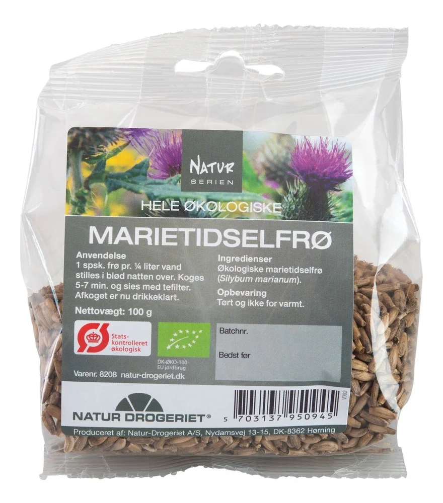 Natur-Drogeriet Marietistelfrø Hel Ø – 100 g. v:3142689 Natur-Drogeriet Marietistelfrø Hel Ø – 100 g. v:3142689