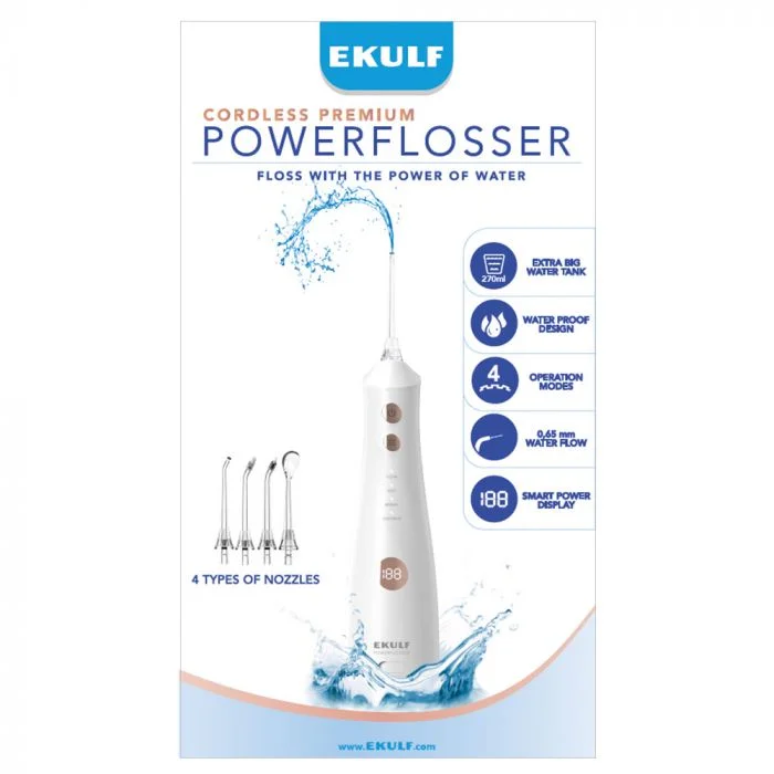 Ekulf PowerFlosser Premium White – Munnskyller for effektiv rengjøring v:3713423