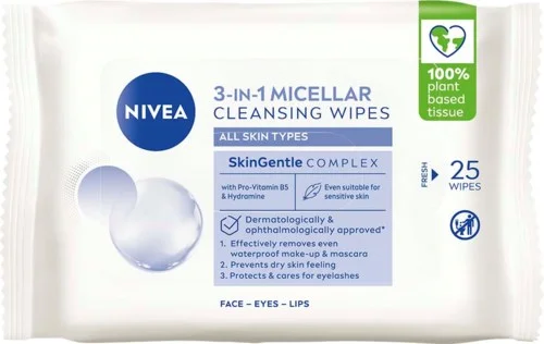 NIVEA 3-in-1 Micellar Cleansing Wipes 25 stk v:8862324 NIVEA 3-in-1 Micellar Cleansing Wipes 25 stk v:8862324