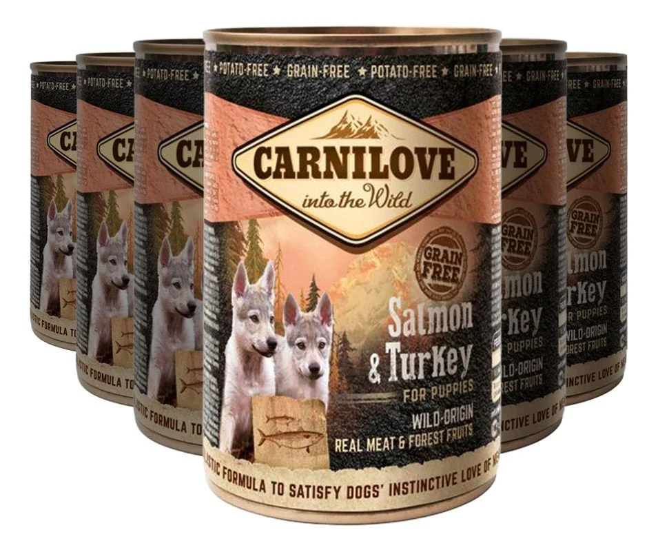 Carnilove Våtfor for valper – laks & kalkun – 6 x 400 g. v:6132445 Carnilove Våtfor for valper – laks & kalkun – 6 x 400 g. v:6132445