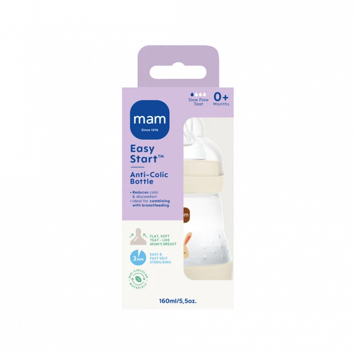 MAM Easy Start Anti-Colic tåteflaske nøytral 160 ml 1 stk v:2569715 MAM Easy Start Anti-Colic tåteflaske nøytral 160 ml 1 stk v:2569715