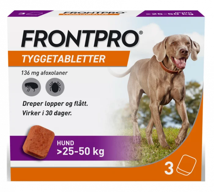 Frontpro vet tyggetablett 136 mg til hund 3 stk (blister) v:1534410