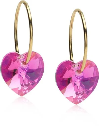 Blomdahl Golden Titanium Ear Ring 14 mm, Heart 10 mm, Rainbow Rose v:4505886 Blomdahl Golden Titanium Ear Ring 14 mm, Heart 10 mm, Rainbow Rose v:4505886