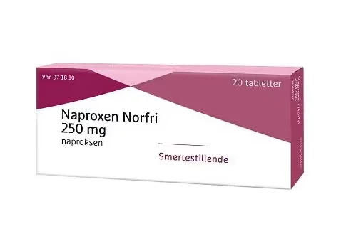 Naproxen Norfri 250 mg tabletter 20 stk v:3049666 Naproxen Norfri 250 mg tabletter 20 stk v:3049666