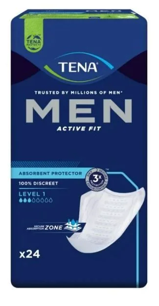 Tena Men Active Fit Level 1 absorberende innlegg 24 stk v:7962082