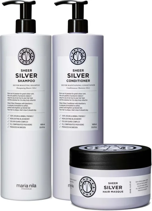 maria nila Sheer Silver Bundle Shampoo 1000 ml & Conditioner 1000 ml & Masque 250 ml v:7058618 maria nila Sheer Silver Bundle Shampoo 1000 ml & Conditioner 1000 ml & Masque 250 ml v:7058618