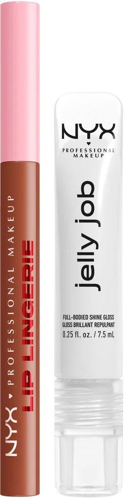 NYX PROFESSIONAL MAKEUP Lip Power Pair Set Lip Lingerie Liner Stain 02 Naughty Nude & Jelly Job Lip gloss 01 Just Jelly v:1786976 NYX PROFESSIONAL MAKEUP Lip Power Pair Set Lip Lingerie Liner Stain 02 Naughty Nude & Jelly Job Lip gloss 01 Just Jelly v:1786976