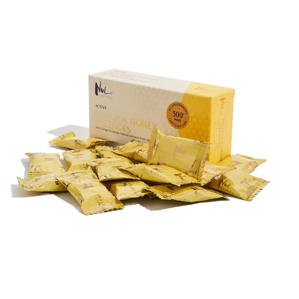 Nui Manuka 95% sugetabletter MGO 500+ Ginger & Lemon – 16 tabletter v:3265077