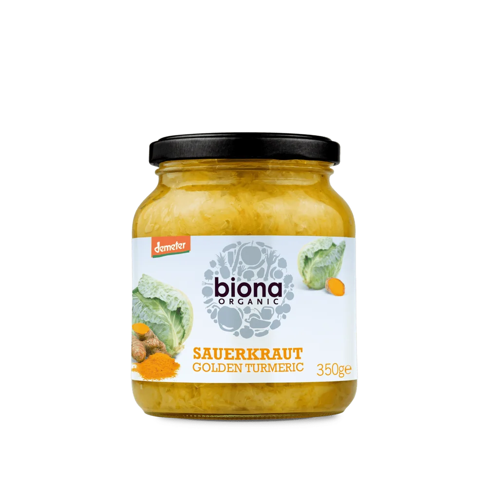 Biona Organic sauerkraut med gurkemeie Ø – 350 g v:9475619 Biona Organic sauerkraut med gurkemeie Ø – 350 g v:9475619
