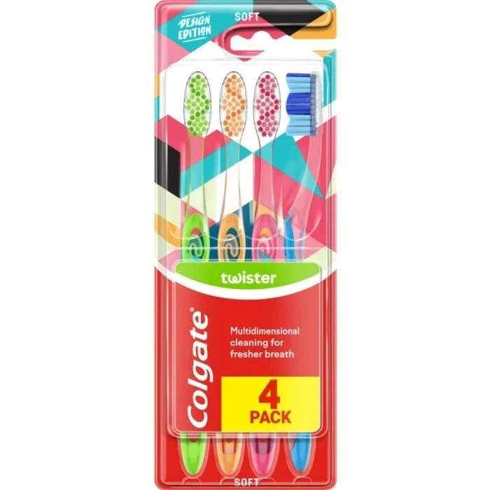 Colgate Twister Tannbørste Soft 4-pack v:5555533 Colgate Twister Tannbørste Soft 4-pack v:5555533