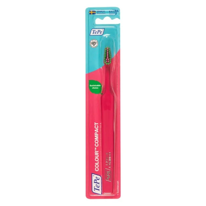 TePe Colour Compact Extra Soft Tannbørste Rosa 1 stk. v:3980718