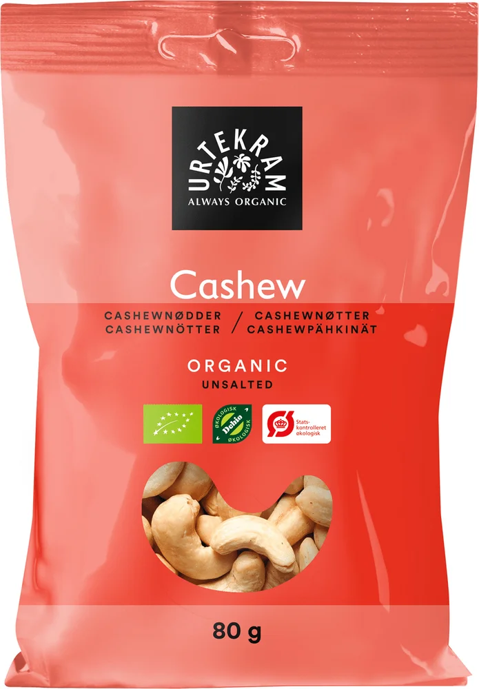 Urtekram Food Cashewnøtter Hele Ø 80 g v:4173875